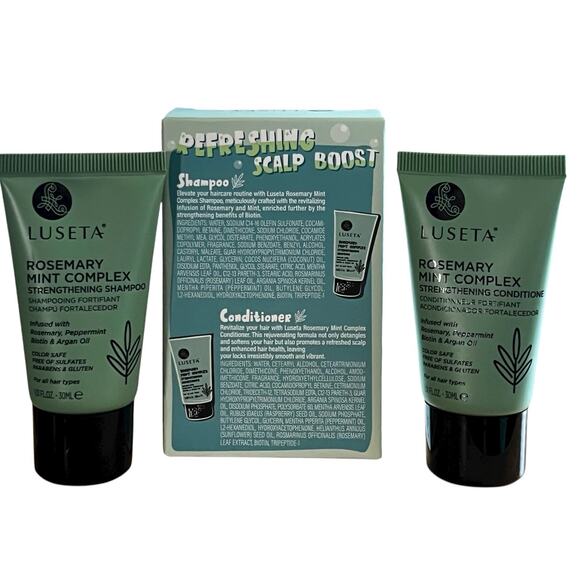 Luseta Rosemary Mint Complex Strengthening Shampoo + Conditioner Travel Size 1oz - Picture 2 of 5